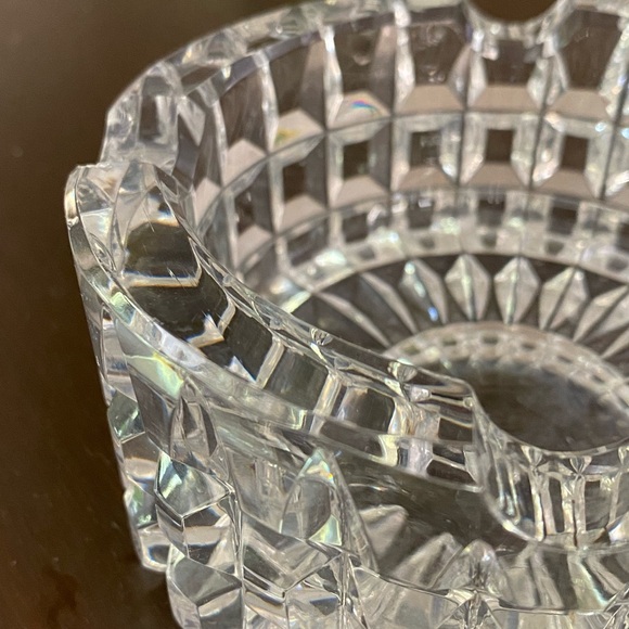 Vintage Waterford Crystal Square Point Ashtray Hollywood Regency - Picture 9 of 10